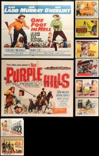 5a533 LOT OF 14 FORMERLY FOLDED WESTERN HALF-SHEETS 1950s-1960s great images from cowboy movies!