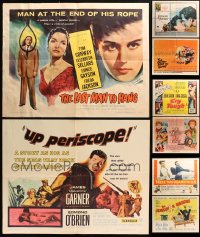 5a537 LOT OF 13 FORMERLY FOLDED MOSTLY 1950S HALF-SHEETS 1950s images from a variety of movies!