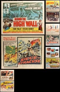 5a528 LOT OF 16 FORMERLY FOLDED MOSTLY 1950S HALF-SHEETS 1950s images from a variety of movies!