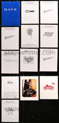5a208 LOT OF 13 PRESSKITS AND SUPPLEMENTS WITH NO STILLS 1980s-1990s do not contain any stills!