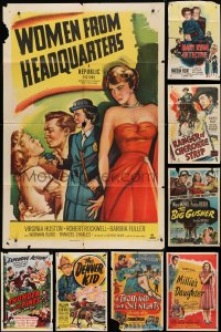 5a063 LOT OF 15 FOLDED ONE-SHEETS 1940s-1950s great images from a variety of different movies!