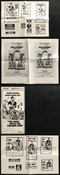 5a190 LOT OF 4 JAMES BOND UNCUT PRESSBOOK SUPPLEMENTS AND AD SLICKS 1970s-1980s Connery & Moore!