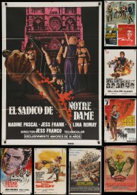 5a570 LOT OF 11 FORMERLY FOLDED SPANISH POSTERS 1960s-1970s a variety of cool movie images!
