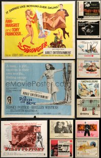 5a536 LOT OF 13 MOSTLY FORMERLY FOLDED HALF-SHEETS 1960s great images from a variety of movies!