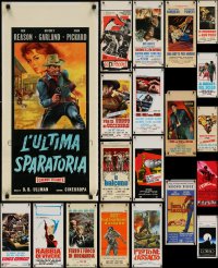 5a503 LOT OF 22 FORMERLY FOLDED ITALIAN LOCANDINAS 1960s-1980s cool movie images!