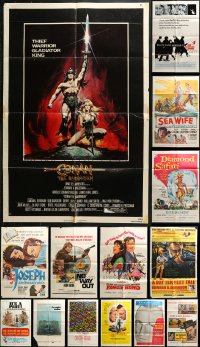 5a060 LOT OF 21 FOLDED ONE-SHEETS 1950s-1980s great images from a variety of different movies!