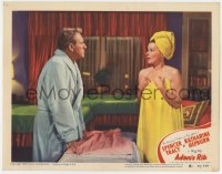 5b149 ADAM'S RIB LC #6 1949 husband & wife Spencer Tracy & Katharine Hepburn in bath robes!
