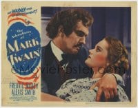 5b153 ADVENTURES OF MARK TWAIN LC 1944 romantic close up of Fredric March & Alexis Smith!