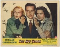 5b213 BIG CLOCK LC #3 1948 best c/u of Ray Milland with gun, Maureen O'Sullivan & Rita Johnson!