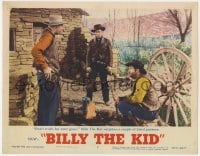 5b219 BILLY THE KID LC #7 R1955 Robert Taylor surprises a couple of hired gunmen by campfire!