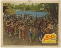 5b221 BIRD OF PARADISE LC #8 1951 great far shot of many happy Polynesian islanders dancing!