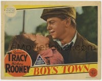 5b241 BOYS TOWN LC 1938 Mickey Rooney crying because Pee Wee Bobs Watson may be dead!