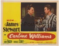 5b261 CARBINE WILLIAMS LC #3 1952 close up of convict James Stewart glaring at Wendell Corey!