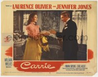 5b263 CARRIE LC #6 1952 Laurence Olivier hands a glass of wine to happy Jennifer Jones!