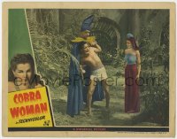5b280 COBRA WOMAN LC 1944 sexy Maria Montez watches Lon Chaney Jr. as Hava restrain Sabu!