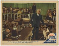 5b291 COURAGE OF LASSIE LC #5 1946 Frank Morgan defends the muzzled famous Collie in courtroom!