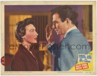 5b351 EAST SIDE WEST SIDE LC #4 1950 close up of James Mason about to slap Ava Gardner's face!