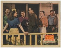5b364 EVE OF ST. MARK LC 1944 pretty Anne Baxter, uniformed William Eythe & others on porch!