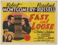5b047 FAST & LOOSE TC 1939 husband & wife detectives Robert Montgomery & Rosalind Russell!