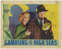 5b402 GAMBLING ON THE HIGH SEAS LC 1940 great c/u of sexy Jane Wyma & Wayne Morris with camera!