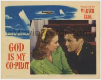 5b419 GOD IS MY CO-PILOT LC 1945 romantic close up of pilot Dennis Morgan & pretty Andrea King!