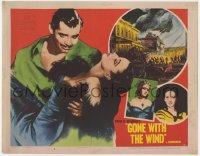 5b424 GONE WITH THE WIND LC #2 R1954 great art of Clark Gable & sexy Vivien Leigh + burning Atlanta!
