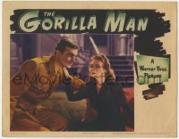 5b437 GORILLA MAN LC 1942 great close up of tough John Loder in uniform with pretty Ruth Ford!