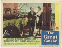 5b441 GREAT GATSBY LC #1 1949 Alan Ladd in fancy car, sexy young Shelley Winters with fur!