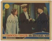 5b467 HIS BROTHER'S WIFE LC 1936 Robert Taylor tells Barbara Stanwyck they're set to go places!