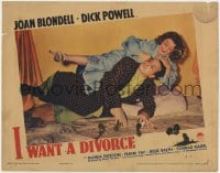 5b484 I WANT A DIVORCE LC 1940 pretty Joan Blondell & Dick Powell working things out!
