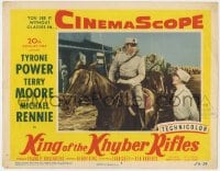 5b517 KING OF THE KHYBER RIFLES LC #3 1954 c/u of British soldier Tyrone Power on horseback!