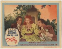 5b522 KITTY LC #3 1945 pretty Paulette Goddard between Ray Milland & Patric Knowles!