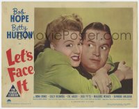 5b536 LET'S FACE IT LC #3 1943 best portrait of Betty Hutton squeezing Bob Hope around the neck!