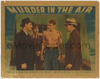 5b606 MURDER IN THE AIR LC 1940 great image of barechested young Ronald Reagan surrounded!