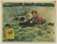 5b617 MY FRIEND FLICKA LC 1943 best image of Roddy McDowall with beloved horse laying in water!