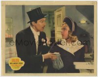 5b620 MY LUCKY STAR LC 1938 great close up of Sonja Henie & shocked Cesar Romero in top hat & tails!