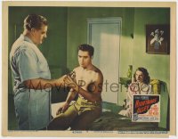 5b631 NIGHTMARE ALLEY LC #4 1947 Gene Roth gives bottle to barechested Tyrone Power & Coleen Gray!