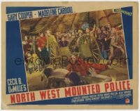 5b638 NORTH WEST MOUNTED POLICE LC 1940 Gary Cooper & Native Americans in tent with gatling gun!