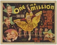 5b086 ONE IN A MILLION TC 1936 ice skater Sonja Henie in her first movie, Menjou, Hersholt!