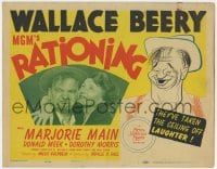 5b095 RATIONING TC 1944 great Al Hirschfeld art of Wallace Beery + photo with Marjorie Main!