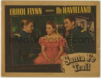 5b748 SANTA FE TRAIL LC 1940 pretty Olivia De Havilland between Errol Flynn & Ronald Reagan!