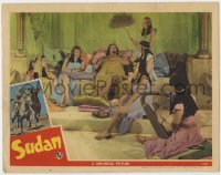 5b827 SUDAN LC 1945 great image of Andy Devine pampered by sexy harem girls in Egypt!