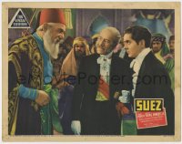 5b828 SUEZ LC 1938 Tyrone Power at fancy ball in tuxedo with Stephenson & Maurice Moscovich in fez!