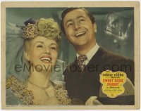 5b841 SWEET ROSIE O'GRADY LC 1943 close up of bride Betty Grable smiling big with Robert Young!