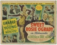 5b116 SWEET ROSIE O'GRADY TC 1943 men adore sexy Betty Grable, Robert Young, Adolphe Menjou!