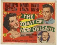 5b128 TOAST OF NEW ORLEANS TC 1950 Mario Lanza, Kathryn Grayson & David Niven in Louisiana!