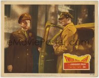 5b909 TWELVE O'CLOCK HIGH LC #7 1950 General Gregory Peck stares at his driver Robert Arthur!