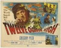 5b129 TWELVE O'CLOCK HIGH TC 1950 cool image of smoking World War II pilot Gregory Peck!