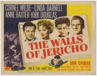 5b134 WALLS OF JERICHO TC 1948 Cornel Wilde, Darnell, Anne Baxter & Kirk Douglas on book pages!