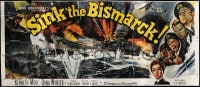 5c085 SINK THE BISMARCK 24sh 1960 Kenneth More, great WWII clash of battleships art, rare!
